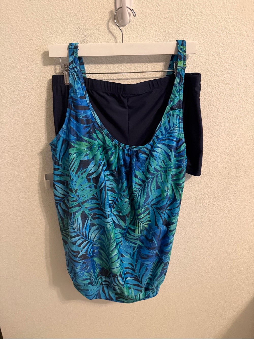 Tropical Blue-Green Swim Coverup Tank